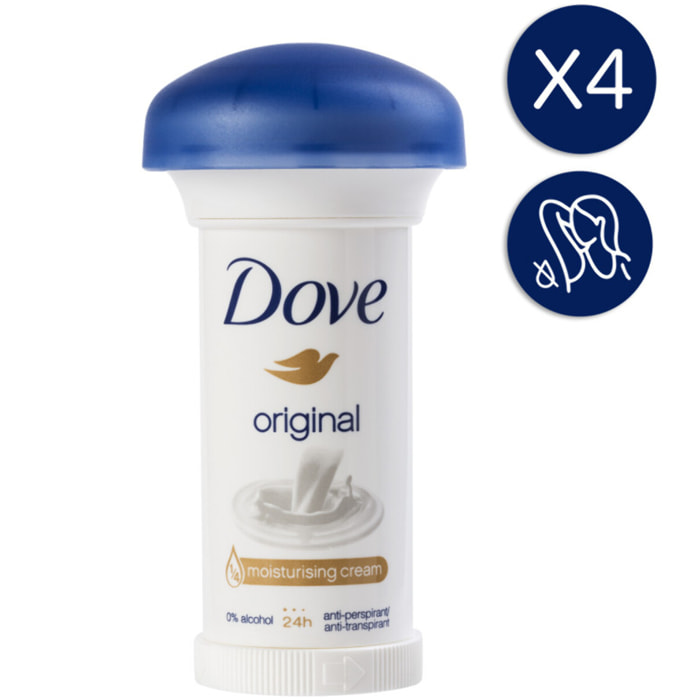 4x50ml Anti-Transpirants Stick Crème Dove Déodorant Original Protection 48h (Lot de 4x50ml )