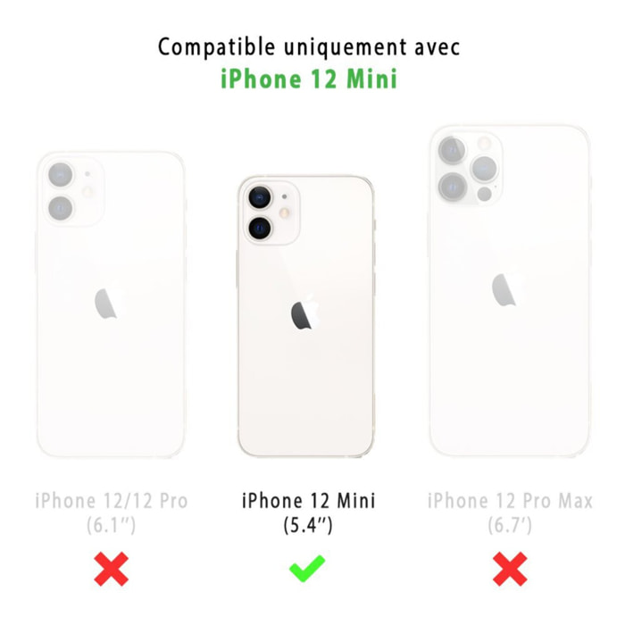 Coque iPhone 12 mini (5,4 pouces) 360° intégrale protection avant arrière silicone transparente