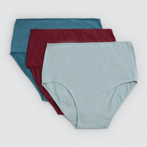Confezione da 4 mutandine basicohe a vita alta in cotone