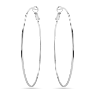 Pendientes de 60mm de diámetro acabados en rodio