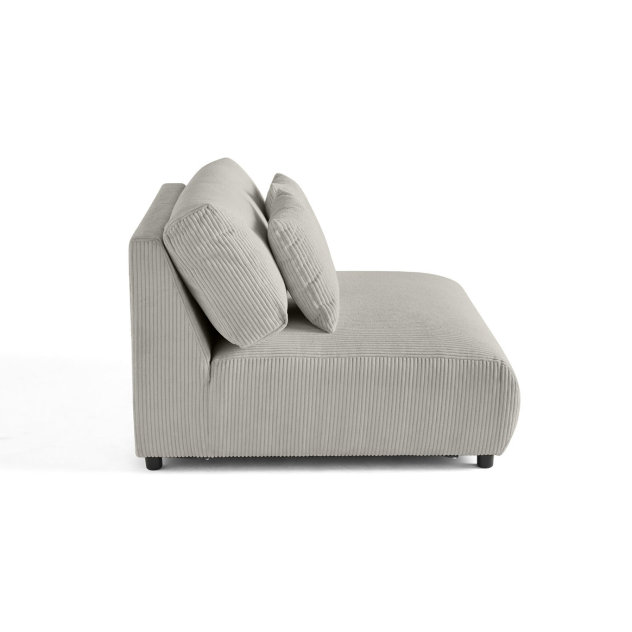 Garance - module d'assise 2 places - en velours côtelé - Gris clair