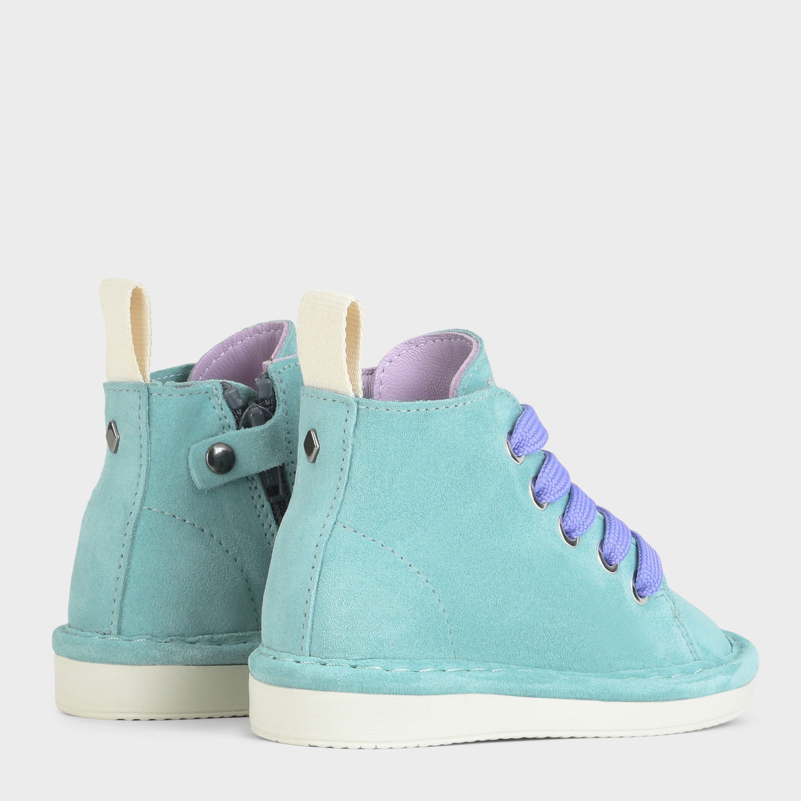 POLACCHINO P01 RAGAZZO IN SUEDE ACQUAMARINA-VIOLA