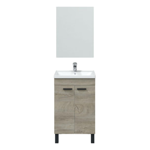 Mueble baño levis 2p 50cm color alaska con espejo, sin lavabo