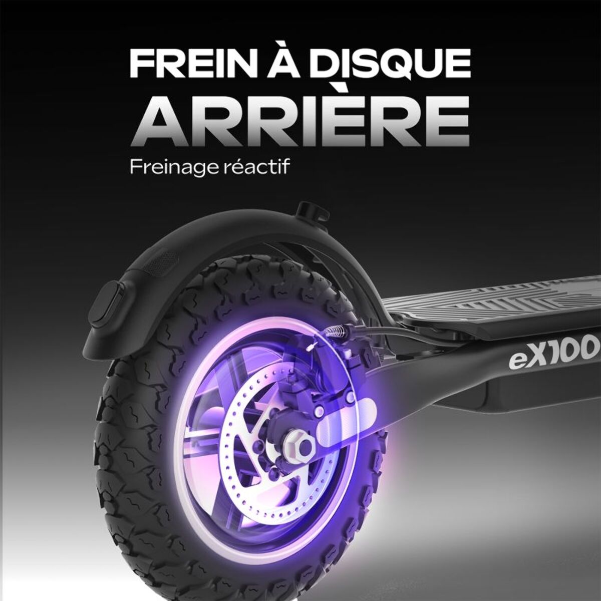 Trottinette électrique EZWAY EX100 - 25 km/h, 25 km d'autonomie, batterie 21,6V 10,4Ah, frein à disque, pneus tout-terr