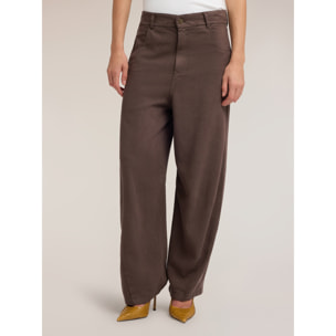 Motivi - Pantaloni barrel in lyocell - Marrone