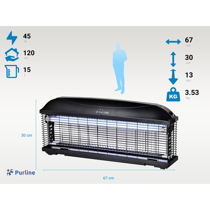 Mata insectos profesional 45W con luz ultravioleta ZZAP 40 EX PURLINE