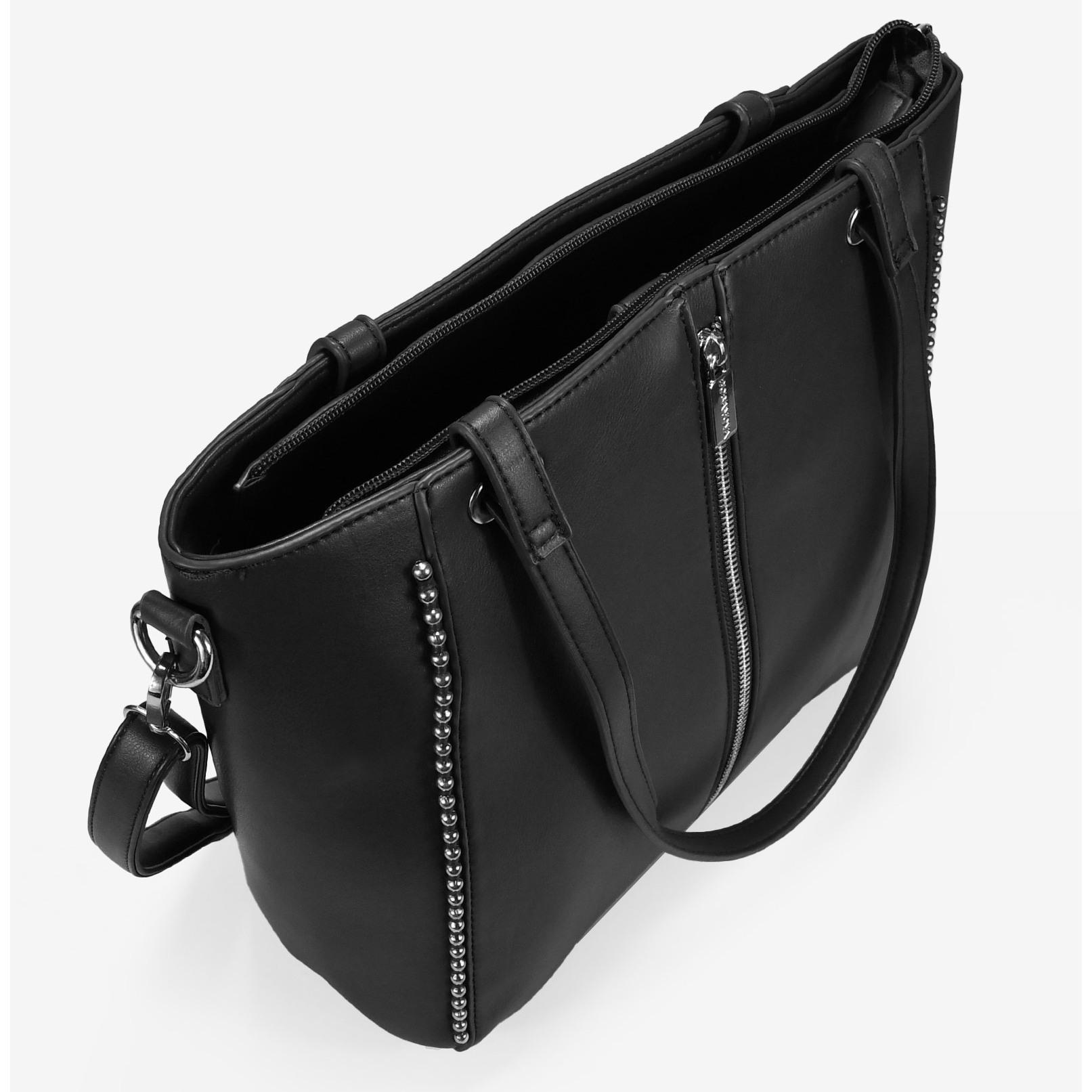 Bolso shopper negro para portátil con tachas