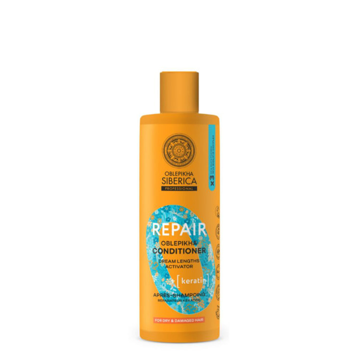 Oblepikha_O Repair - Après-Shampoing Kératine à l'argousier Cheveux Secs et Abimés 400ml