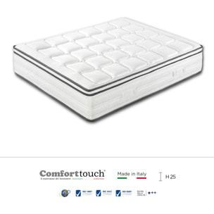"Velvet" H25 cm 180x200 coppia guanciali Memory OMAGGIO 2cm memory foam