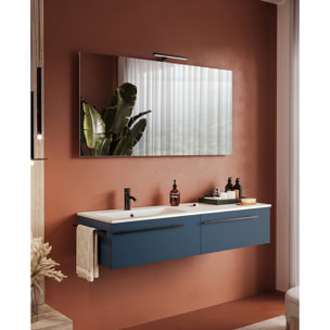 MOBILE DA BAGNO RIFLESSO 140 DOPPIA CASSETTIERA BLU OCEANO - 6 PEZZI