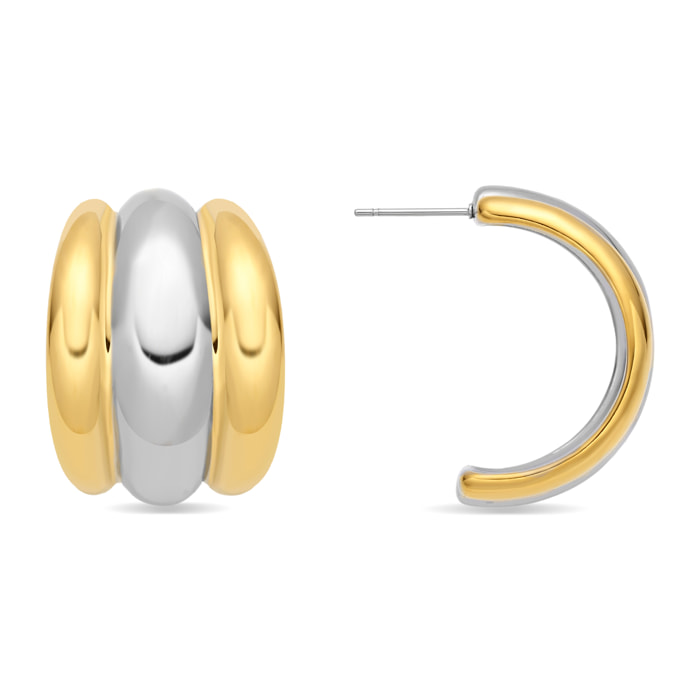 Pendientes Darsean acabado oro 18k y plata