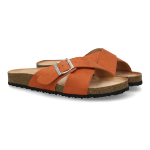 Sandalia Plana de Mujer, Pala entrecruzada, con Planta Anatomica de Bio