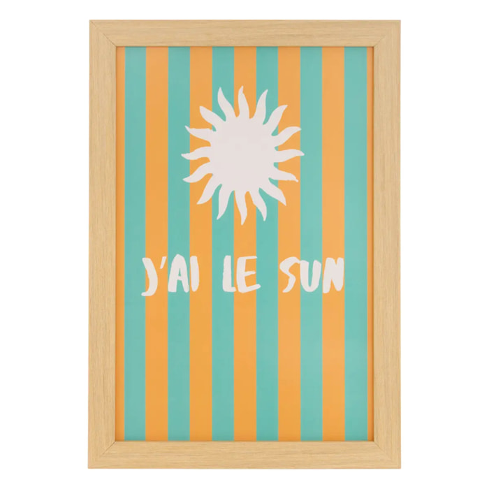 Affiche encadrée Aria 21x30cm orange et vert