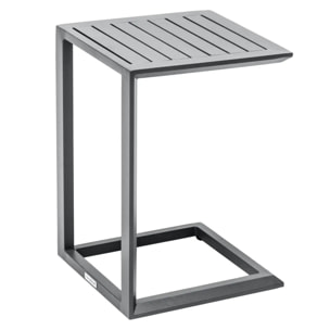 Table d'appoint de jardin carrée "Evasion" graphite 38x38cm en aluminium traité époxy