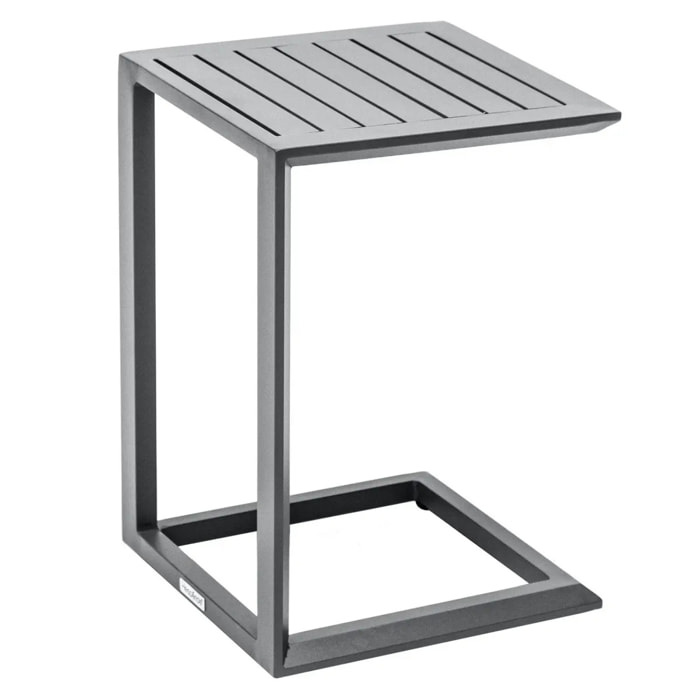 Table d'appoint de jardin carrée "Evasion" graphite 38x38cm en aluminium traité époxy