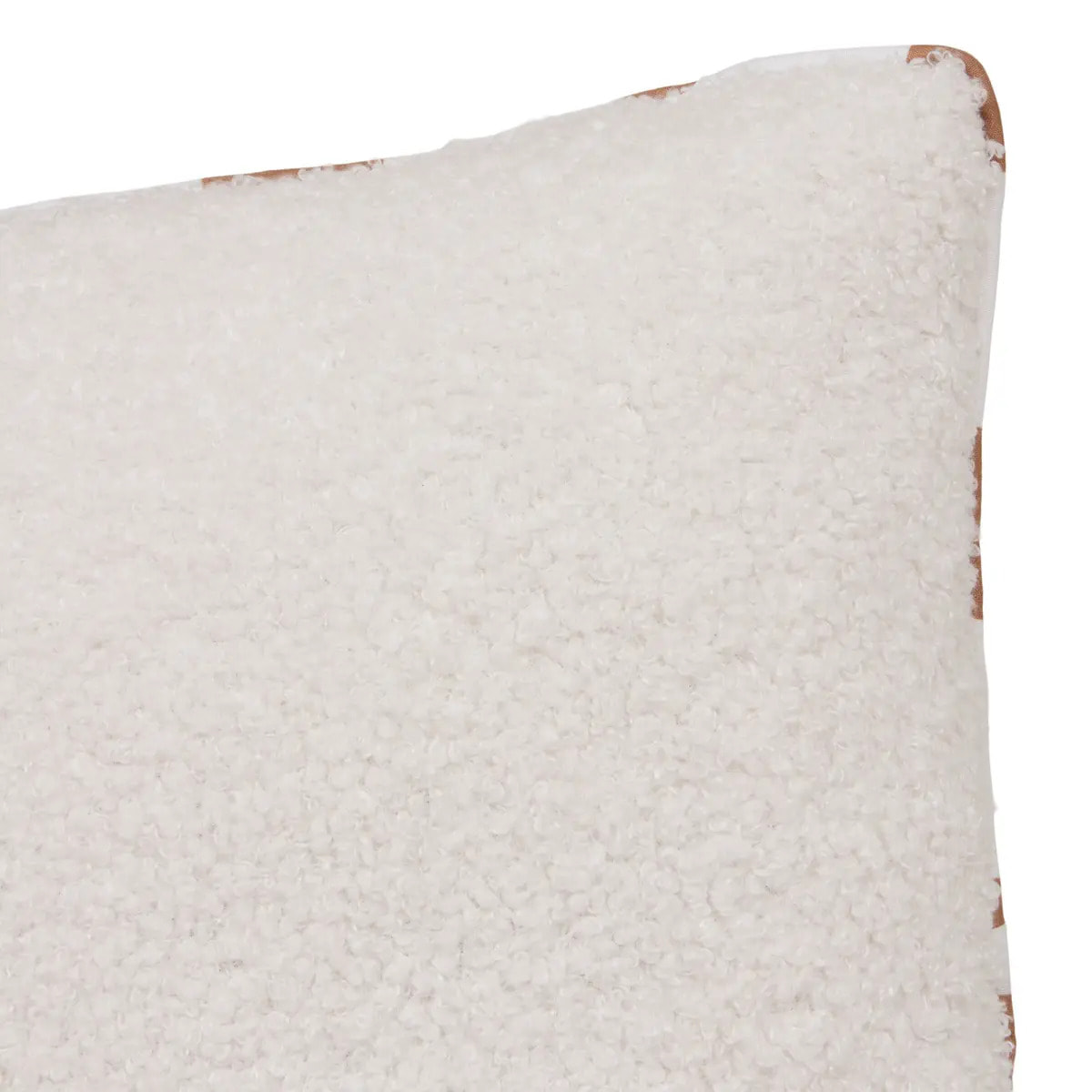 Coussin reversible bouclette/rayures Jaiko 38x58cm blanc et orange