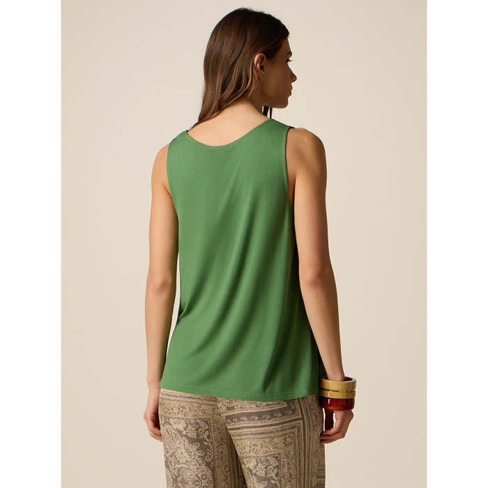 Oltre - Top bimaterico - Verde
