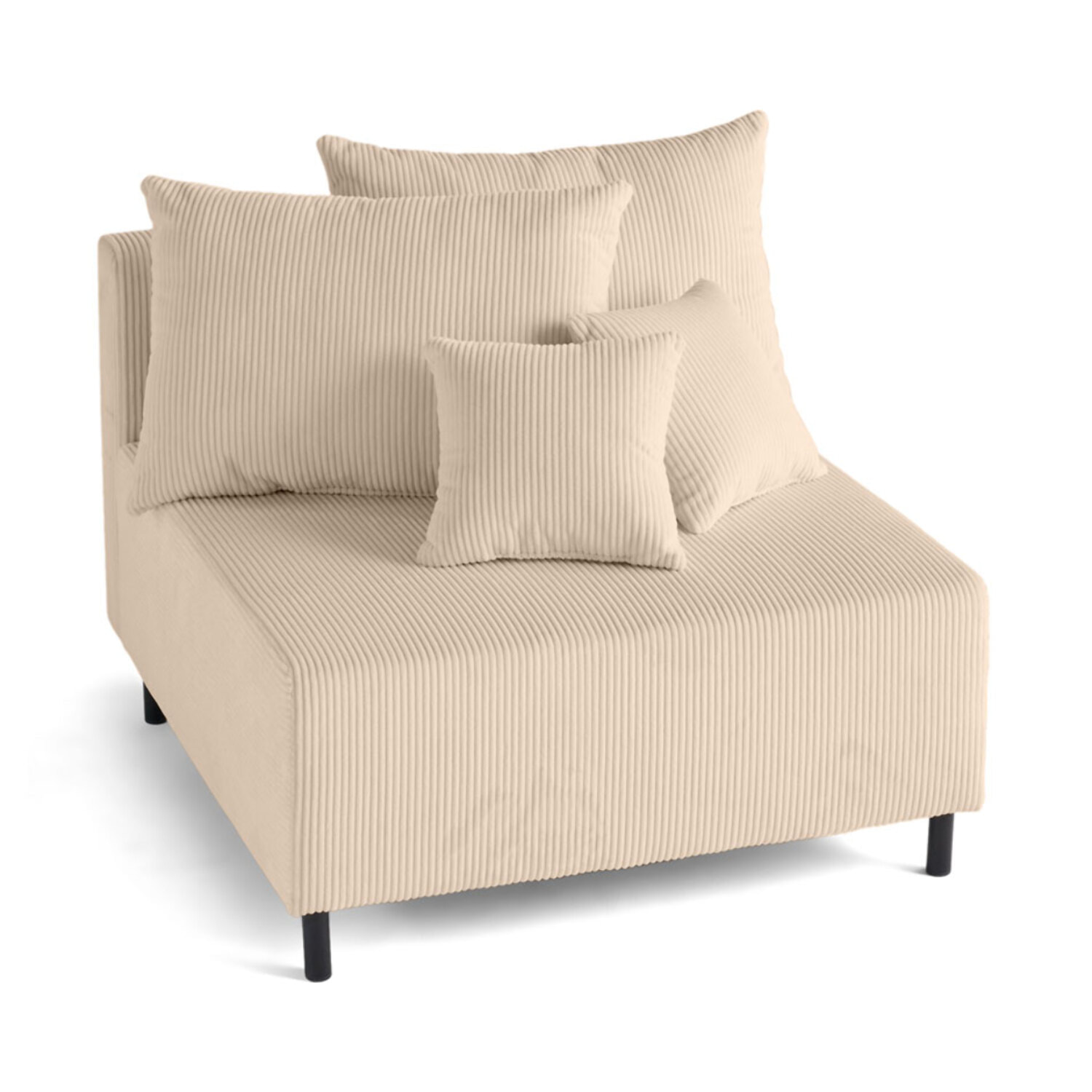 Edinburg - module d'assise sans accoudoirs - en velours côtelé - Beige