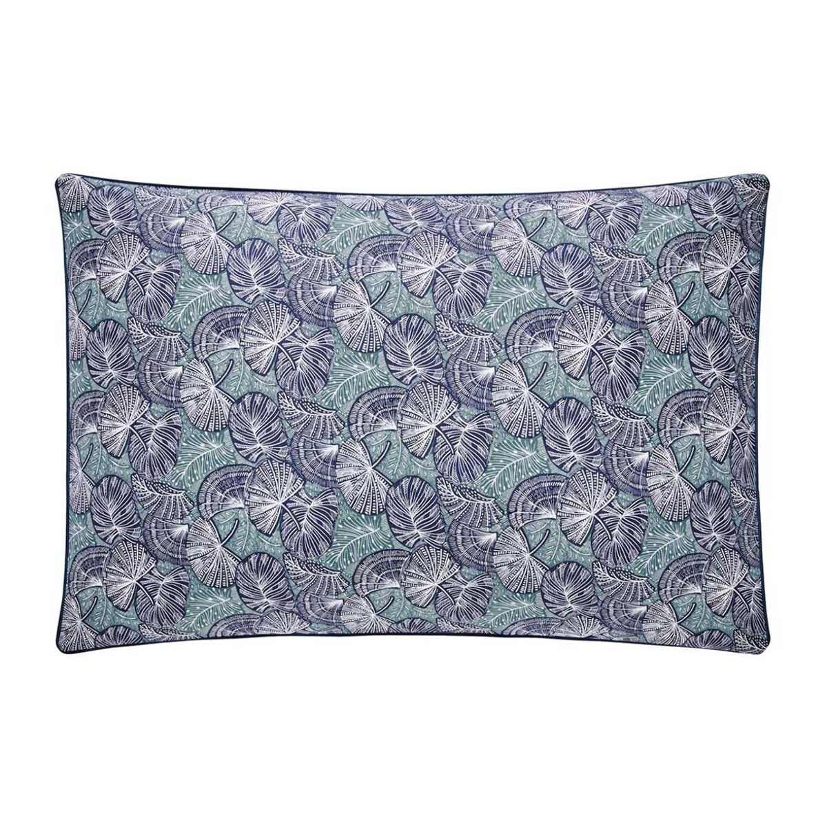 Taie d'oreiller en percale de coton, ZEPHYR, Bleu/Vert