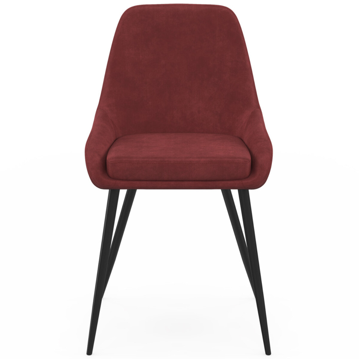 Chaises Olivia velours bordeaux pieds métal - lot de 4