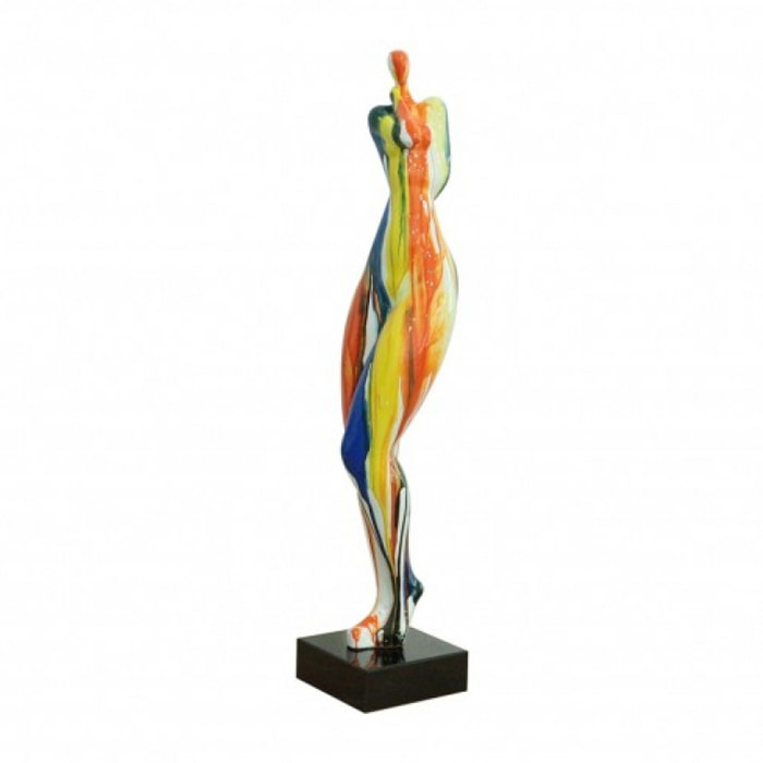 Statue femme multicolore en résine H75cm - CROSSED WOMAN