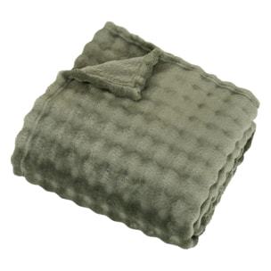 Plaid Zephy 125x150cm effet fausse fourrure vert