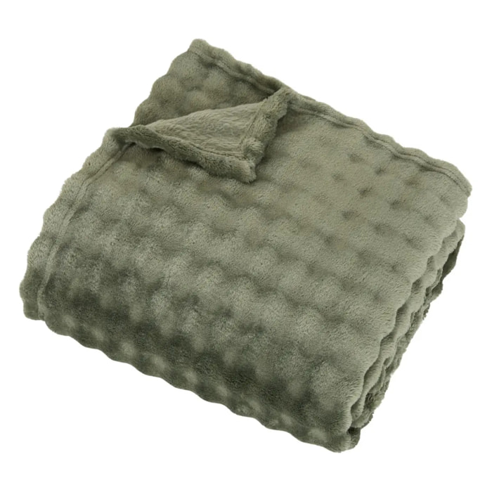 Plaid Zephy 125x150cm effet fausse fourrure vert
