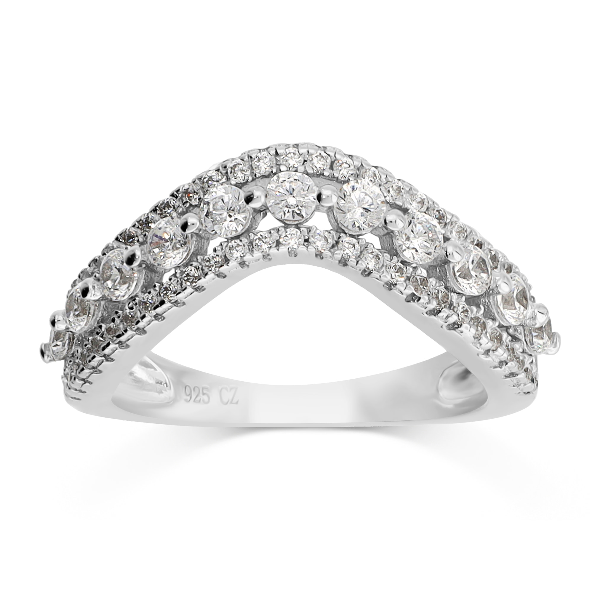 Anello Riviera Onda in Argento 925 con Cubic Zirconia