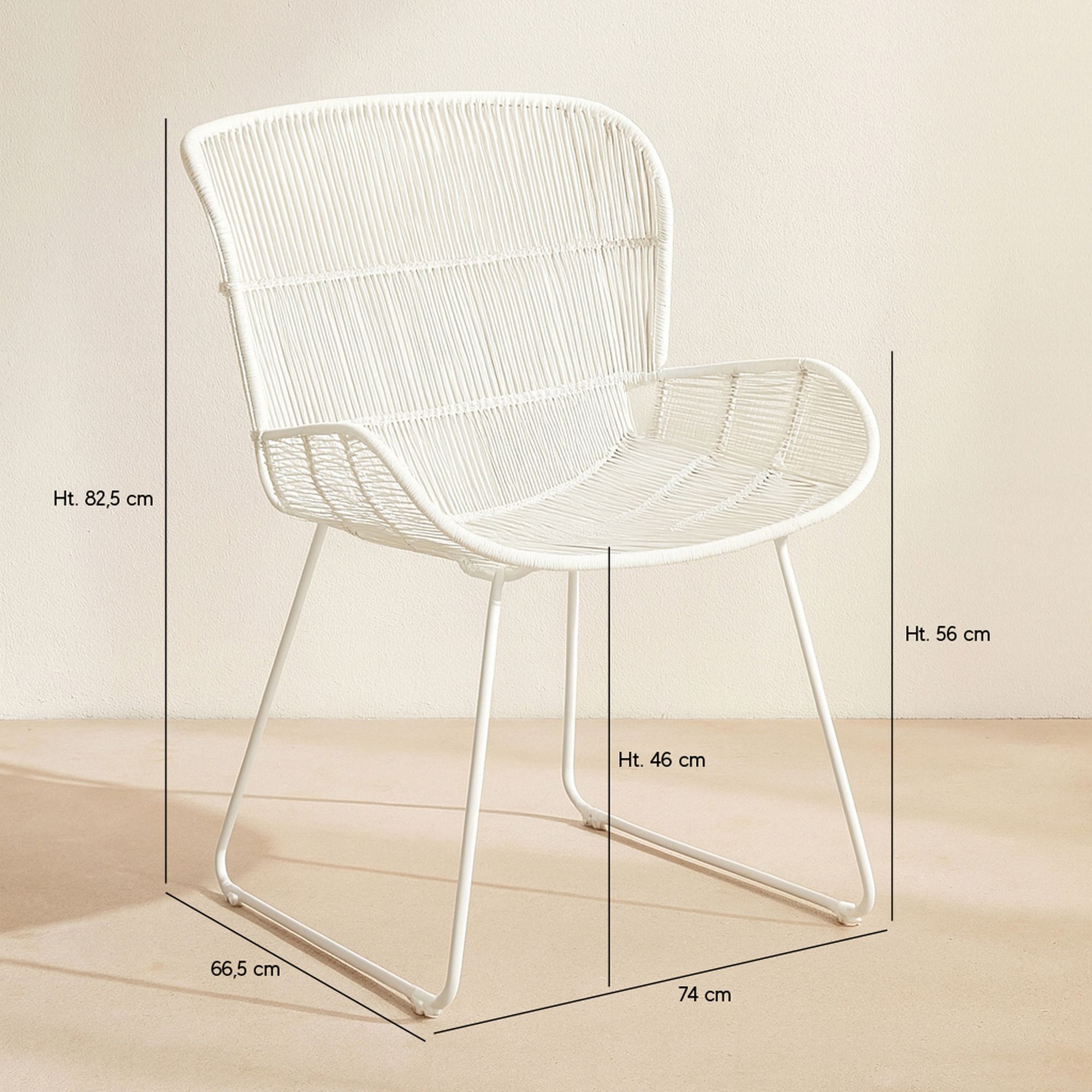 Fauteuil de table en polypropylène blanc CON DAO