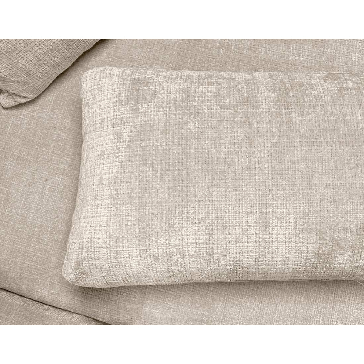 Miro - Canapé d'angle droit 4 places convertible avec coffre en velours texturé - Beige