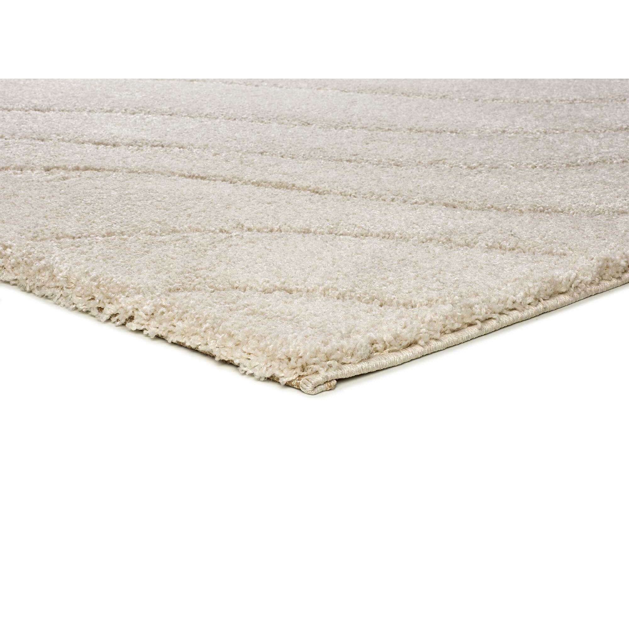 MOLIER Alfombra shaggy con formas abstractas en blanco, varias medidas disponibles.