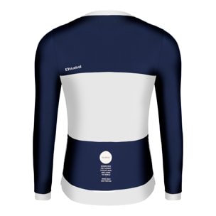 Camiseta ciclismo hombre manga larga color azul/blanco