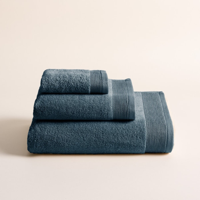 Lot de 3 serviettes Harmony Denim - Zero Twist - 600 grammes