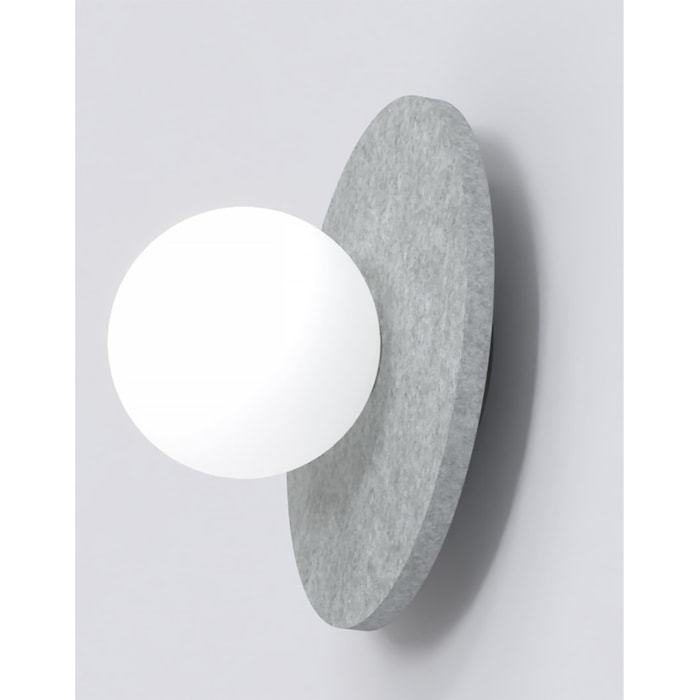 Lampada a parete CALMA in acciaio e filato naturale grigio