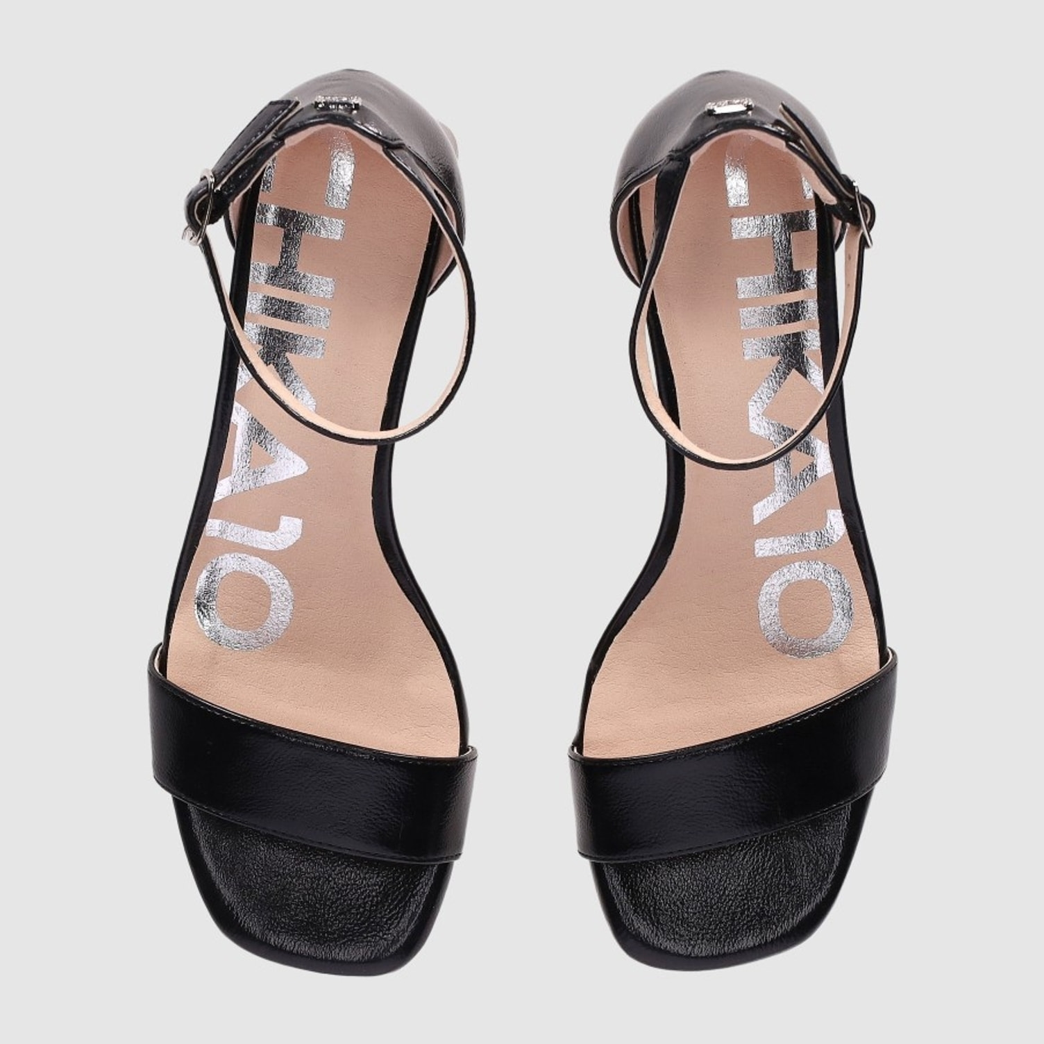 Sandalias de Piel Sintética - Negro - Tacón: 5 cm