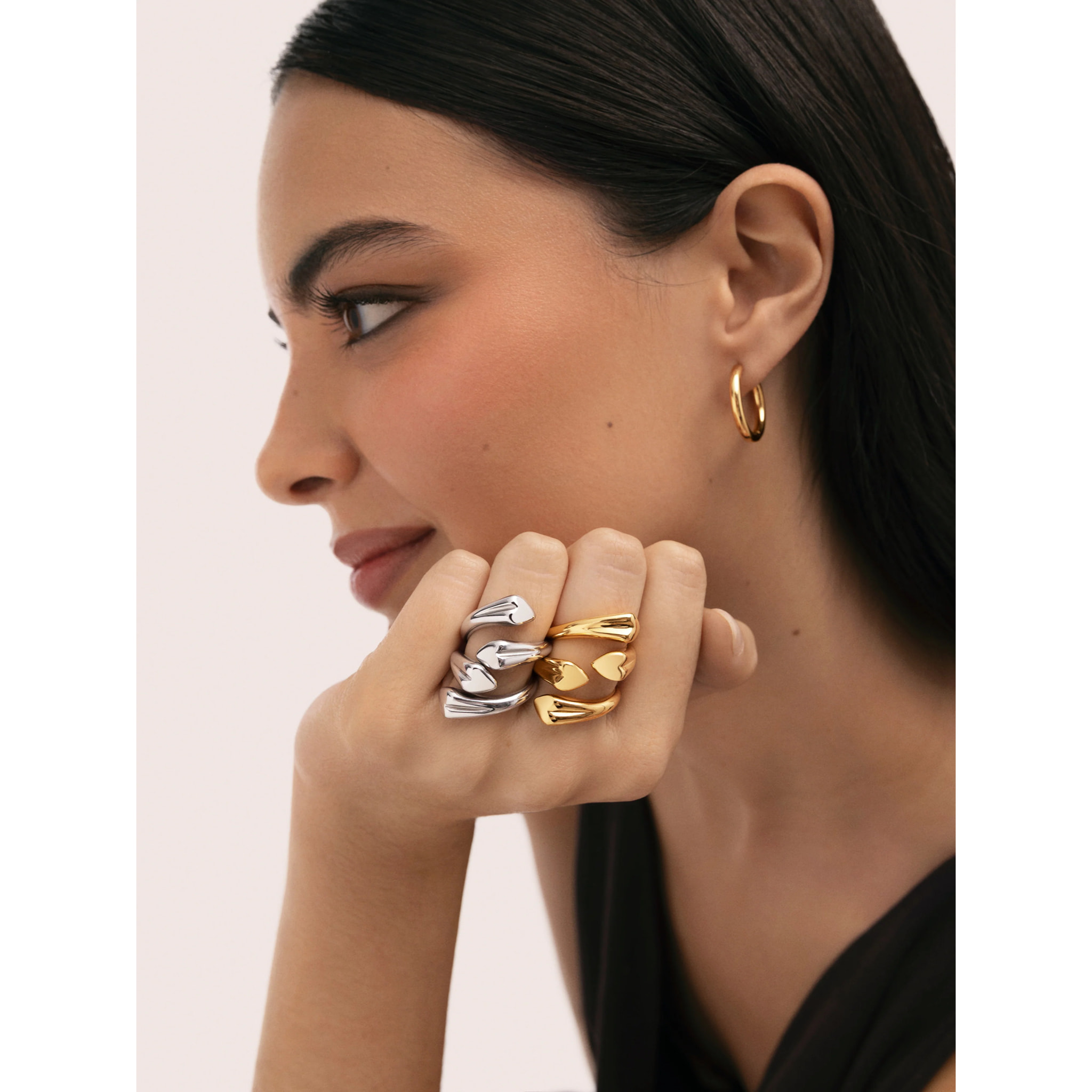 Anillo Abbraccio Amour Acero