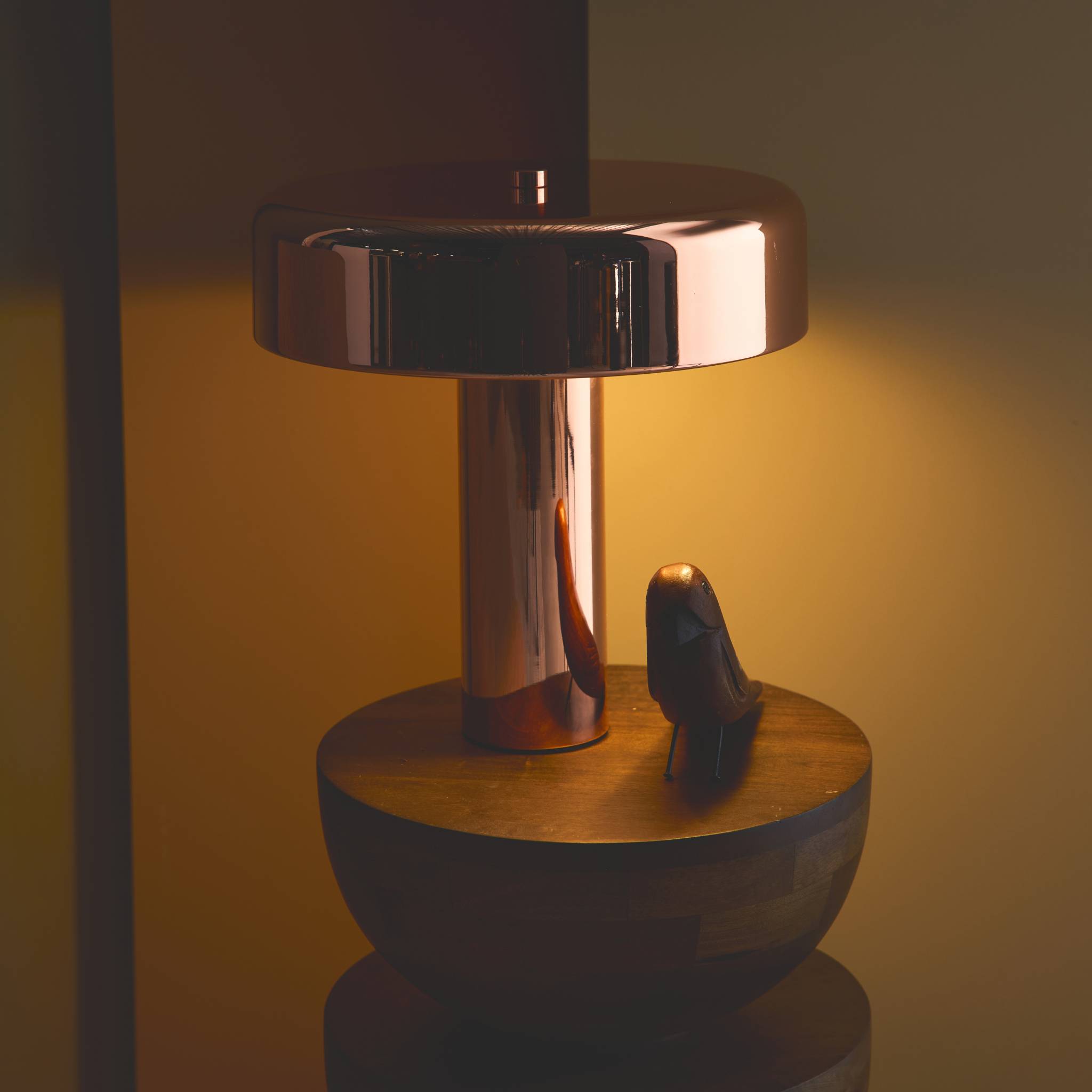 Lampe à poser métal Rudy or rose Ø 30cm