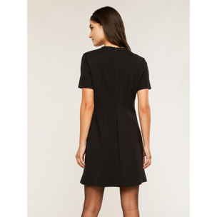 Motivi - Mini dress con bordi a contrasto - Nero