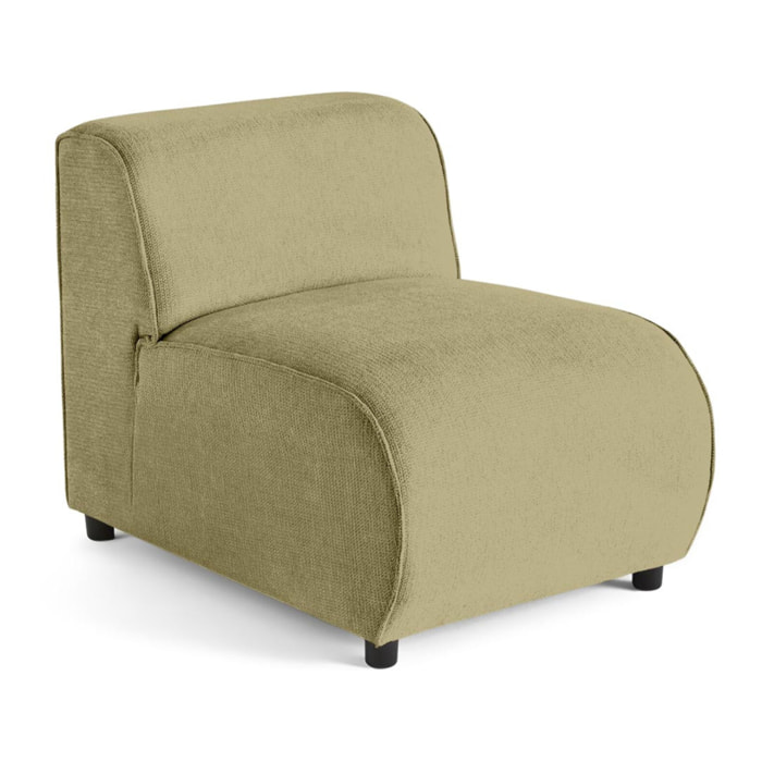 Suaro - Module d'assise sans accoudoirs en tissu texturé - Vert sauge