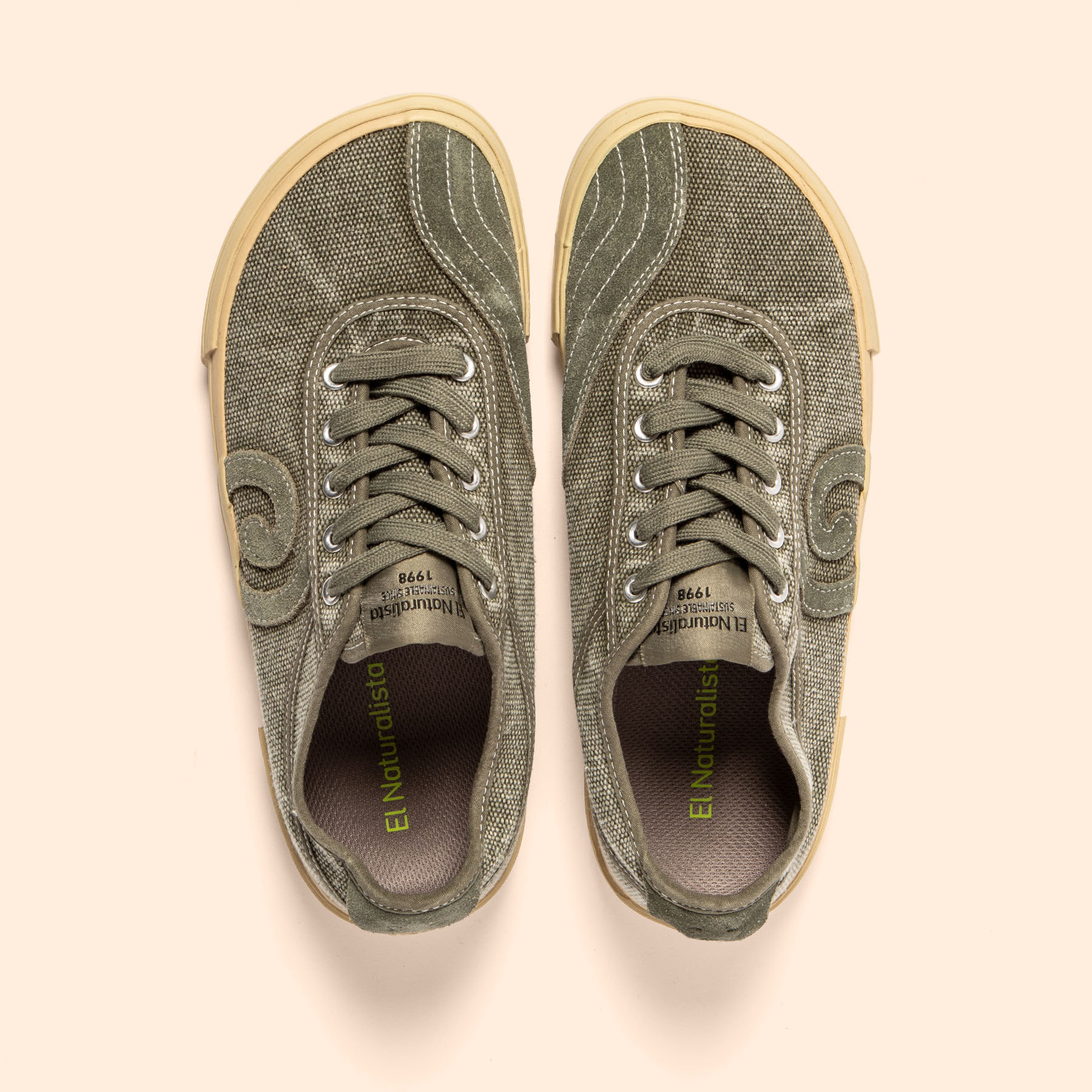 Zapatos N5953 WASHED COTTON KAKI/TEKO color Kaki