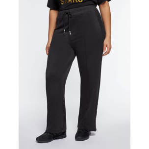 Fiorella Rubino - Pantaloni joggers con inserti in tulle a rete - Nero