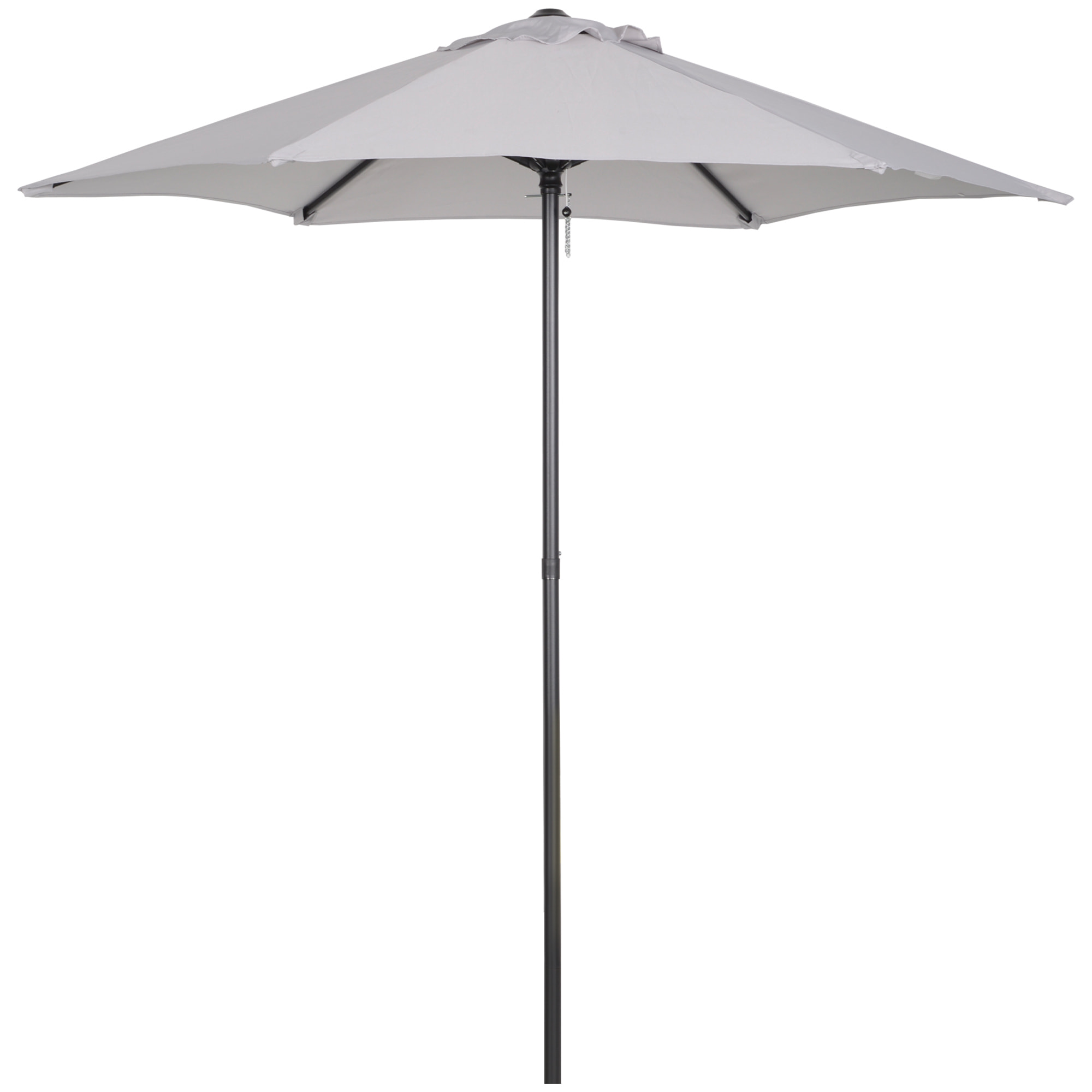 Sombrilla de Terraza Exterior Ø2x2 m Parasol de Terraza Exterior con Techo de Ventilación y Poste Desmontable de Aluminio Sombrilla para Jardín Patio Gris Claro