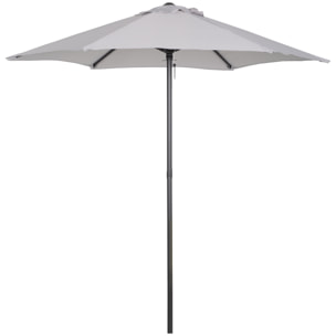 Sombrilla de Terraza Exterior Ø2x2 m Parasol de Terraza Exterior con Techo de Ventilación y Poste Desmontable de Aluminio Sombrilla para Jardín Patio Gris Claro