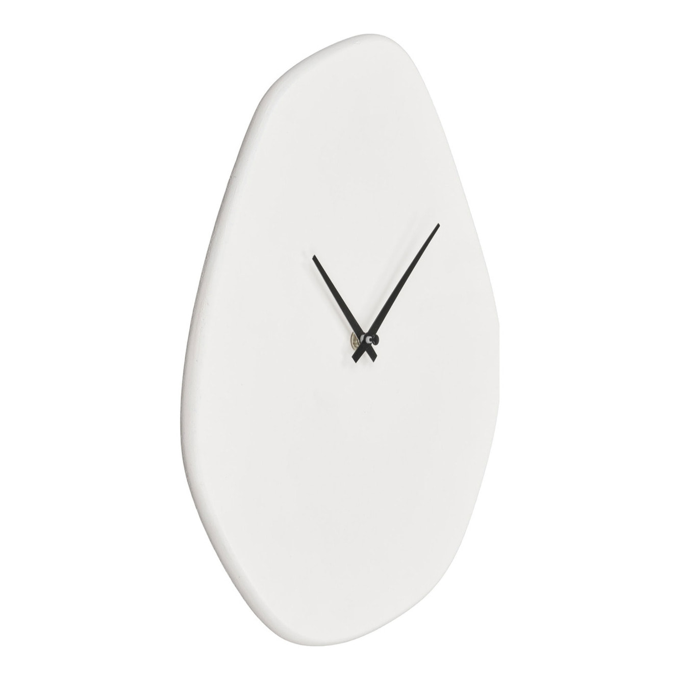 Orologio da parete Vienna in cemento bianco avorio forma organica 28×33 cm