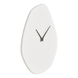 Orologio da parete Vienna in cemento bianco avorio forma organica 28×33 cm