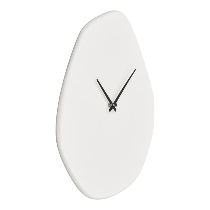 Orologio da parete Vienna in cemento bianco avorio forma organica 28×33 cm