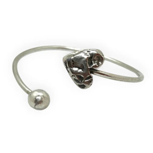 Pulsera corazón y bola ajustable plata 10µ