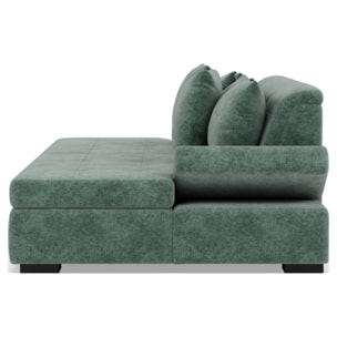 Vermont - canapé droit 4 places avec double méridienne - assise profonde - en velours texturé - Vert