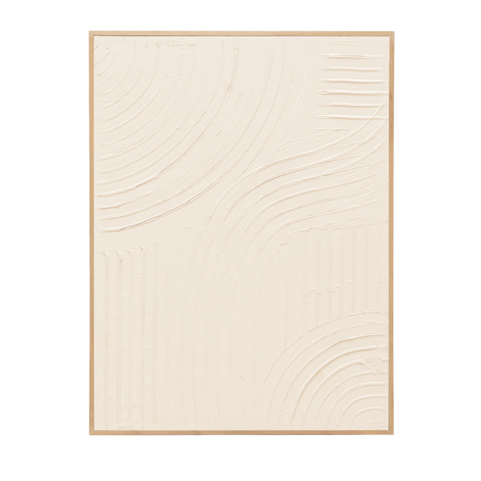 Cuadro blanco decorativo sobre algodón con bastidor de madera pintado artesanalmente con pintura al óleo de varias medidas