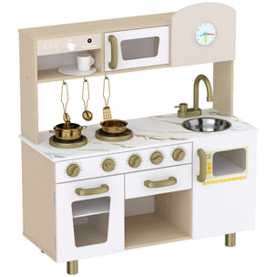 Cuisine enfant bois design rétro équipement et accessoires multiples